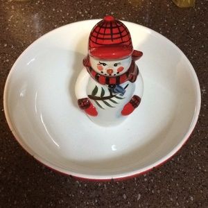 Snowman candy dish